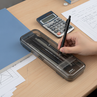 Thickened Transparent Pencil Case, Japanese Style Minimalist Stationery Box, High-Capacity Double-Layer