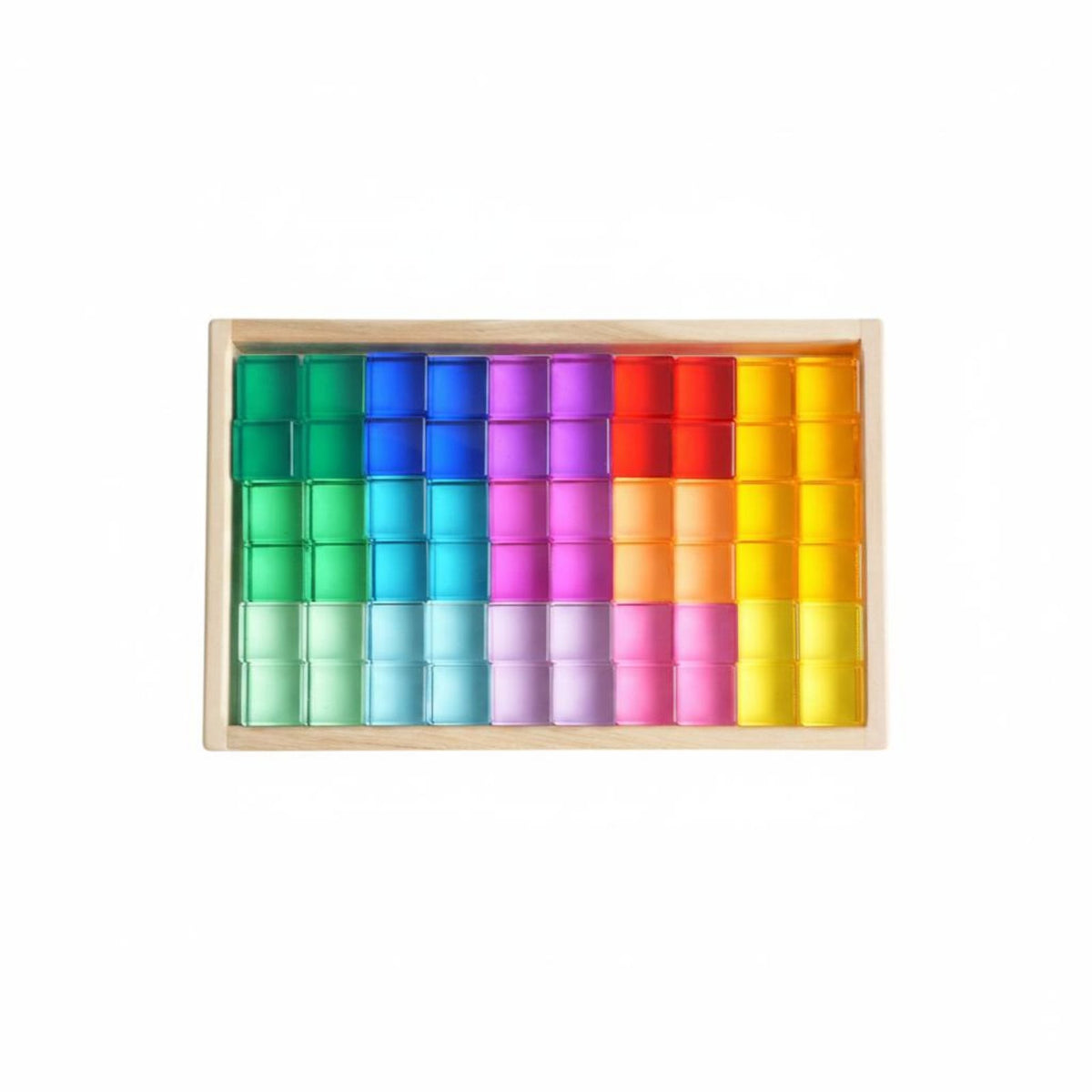 Acrylic Building Blocks Stacking toy Sensory Color Light Panel-Transmitting Transparent Color Blocks for Kids, Young Children, Preschool