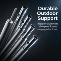 Camping Tarp with Poles, Telescopic Aluminium Pole 6061 Alloy, Tent Poles for Tarp Windproof, Adjust - Image 2