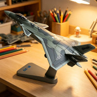 J-20 Model with Display Stand 1/100 Detailed J-20 Model Plane Alloy Die-Cast Fighter Jet for Office Decor