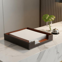 Leather Document Tray Elegant Design A4 File Holder Soft Lining for Study, Hotel