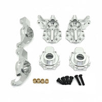 Front Axle Steering Hub Steering Joint Set CNC Machined Aluminum Caster Block Set Heavy Duty RC Crawler Part