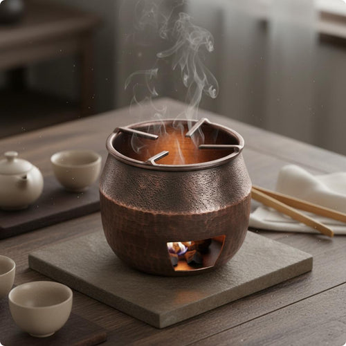 Copper Tea Heater Ventilation Control Tea Charcoal Heater Easy to Clean