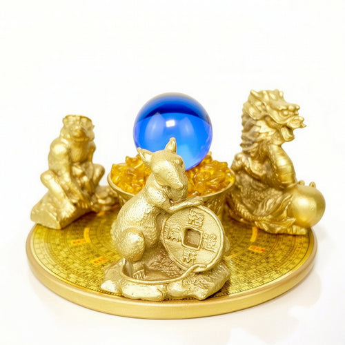 Decorative Arrangement with Figurines Versatile Statue Whimsical for Office