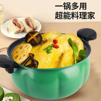 Thickened Pumpkin Pot for Slow Cooking and Quick Boiling, Soup Pot, Pressure Cooker, Non-Stick with Maifan Stone, Double Handles, Home Use with Steame