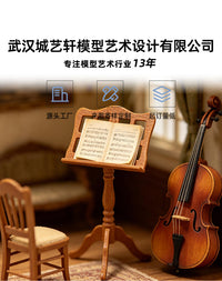Dollhouse娃娃屋微缩家具迷你乐谱架歌谱家曲谱支架场景装饰摆件
