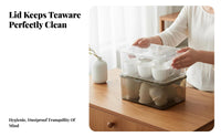 Lidded & tea beverage Set Box particleproof countertop Organizer Transparent Design for Pantry
