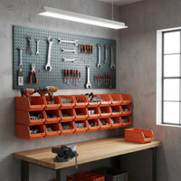 Garage Storage Bins Space Saving Orange Storage Bin Versatile Wall-Attached Tool Bins for Workshop