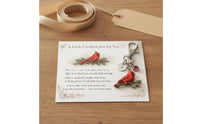 Red Bird Figure Keychain Sentimental Gift Key Loop Memorial Charm for Women, Loved Ones