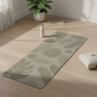 Non-Slip Exercise Mat with Leaf Print Printed Exercise Mat Cushioned Eco-Friendly for Yogis