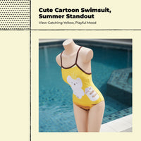 Swimsuit, Women's Cute Vivid Color Surfing Swimwear, Athletic single Piece, UPF 50+ Protection, Breathable, Full Coverage