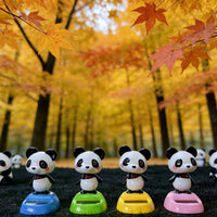 Solar Panda Shaking Head Ornament for Car Dashboard
