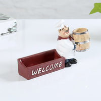 Nordic Handcrafted Creative Chef Figurine Home Decor Resin Craft for Wine Cabinet, Window, Restaurant, Bakery