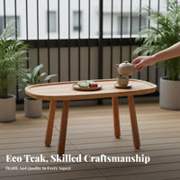 Slatted Top Low Table Natural Imperfection Aesthetic Design outsidedoor Furniture Minimalist & design