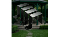 4 Pieces Fence Bracket Heavy-Duty U-Shaped Bracket Post Connector Powder-Coated Guardrail Connector Rust-Resistant for DIYers