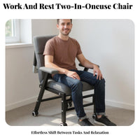 Reclining Desk Chair with Footrest Foldable Design for Dorm Room
