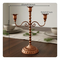 Vintage Metal Candelabra Ornamental Centerpiece Antique Bronze Candle Holder