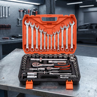 Portable Mechanics Tool Set Compact Socket and Ratchet Set Long-Lasting Bit Driver Comfortable for DIYers