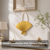 Ornamental Wall Accent Fan-Shaped Decorative Wall Ornament Gold-Colored