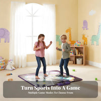 Multiple Difficulty Levels Musical Dance Mat with Voice Amplifier Responsive Pads Kids Electronic Dance Mat Foldable Design for Exercise
