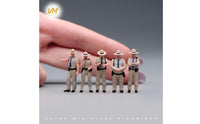 5 Pieces Hand-Painted Resin Police Figures White Hats Miniature Police Figures Tabletop Display Community Helper Figure