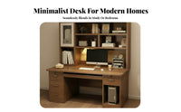 Study Desk Computer Desk Bookshelf Hutch Workstation Manufactured Wood Spacious Desktop Suitable for Students Dorm Room Bedroom Small Space