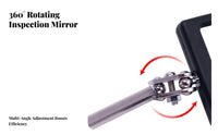 Illuminated Lighted Inspection Mirror Versatile Telescoping Illuminated Inspection Mirror Stainless Steel Shatter Resistant