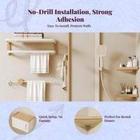 Removable adhesive towel rack