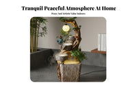 Indoor Waterfall Water Feature Built-in Humidifier Indoor Waterfall Feature LED Accent Lighting Peaceful Garden Floor Water Feature for Living Room