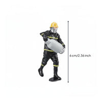 1:32 Firefighter Model Photography Prop Firefighter Figurine Miniature Scene