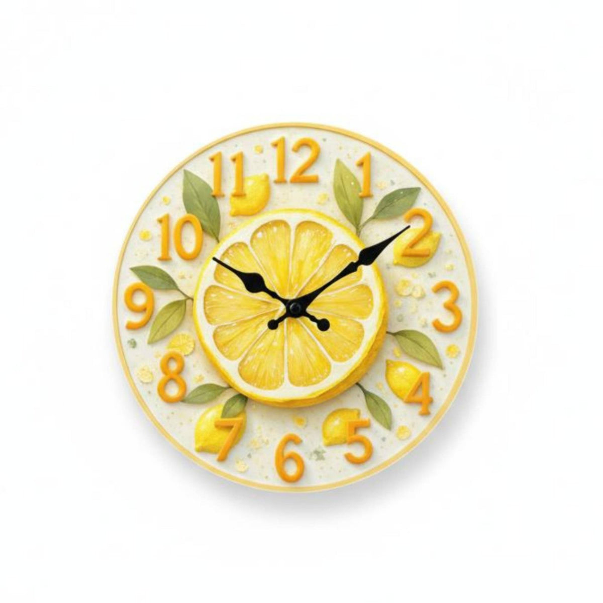 Silent Movement 3D Illusion Wall Clock Non-Ticking Fruit Theme Clock Creative Design for Gift Givers, Families, Living Room, Bedroom