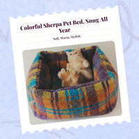 Lamb fleece cat bed, removable pad