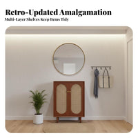Wooden Footwear Organizer Solid Wood Frame Standing Storage Cabinet Retro Design Standing Shoe Rack for Homeowners, Families, Hallway, Living Room