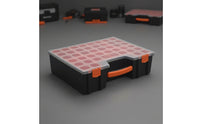 Parts Organizer with Transparent Lid | Portable, Hand-Held, Compartment Box with Handle, for Workshop