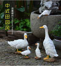 晓院花园树脂鸭子仿真动物庭院摆件花园风流水池鱼塘庭院装饰品
