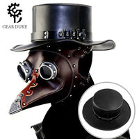 Medieval Knight Retro Hat Steampunk PU Leather Round Top Unisex Magic Hat Cosplay Prop