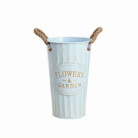 Metal Flower Vessel Tapered Shape Vintage Flower Vessel Indoor and Outdoor Use