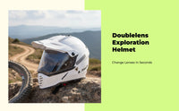 Double Visor Full-Coverage Helmet, Lightweight, Matte Black