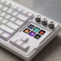 Mechanical Keyboard with Rotary Knobs Customizable Keyboard with Display Keys Compact for Streamers, Participants
