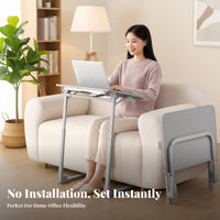 C-Shaped Rolling Table Mobile with casters C-Shaped Overbed Table Space-Saving