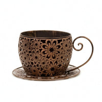 Metal Planter with Saucer Elegant Decorative Flower Pot Long-Lasting