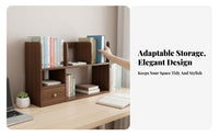 Desktop Book Rack with Handle Space-Saving Tabletop Shelf Minimalist Design