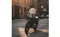 Glossy Motorcycle Headlight Fairing Rigid Motorcycle Windshield with Mounting Bracket Aerodynamic Headlight Fairing Functional for Motorcyclists, Riders, Cafe Racer