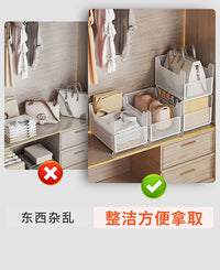 衣柜隔板分层架柜内收纳箱整理架衣物置物架可叠放储物神器收纳架 黑色大号