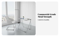 Clear Folding Table Foldable Design Portable Desk Space-Saving for Small Spaces