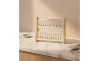 Double-Tier Jewelry Stand Sturdy Wood Frame Wooden Necklace Rack Desktop Jewelry Organizer Space Saving Earring Display Rack