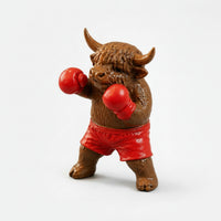 Resin Animal Figurine with Boxing Gloves | Sporty, Boxing Animal Statue, for Desk