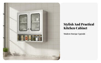 Rust-Proof Stainless Steel Wall Cabinet Space-Saving Wall Mounted Kitchen Cabinet Multi-Functional Kitchen Hanging Cupboard Multifunctional for Homeowners, Families, Cooks, Balcony