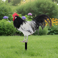 Double-Sided Cock Garden Stake Farmhouse Acrylic Yard Sign with Stake Weatherproof Cock Statue Outdoor for Gardeners, Homeowners, Lawn