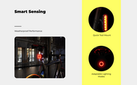 Brake-sensing bike light, USB, waterproof